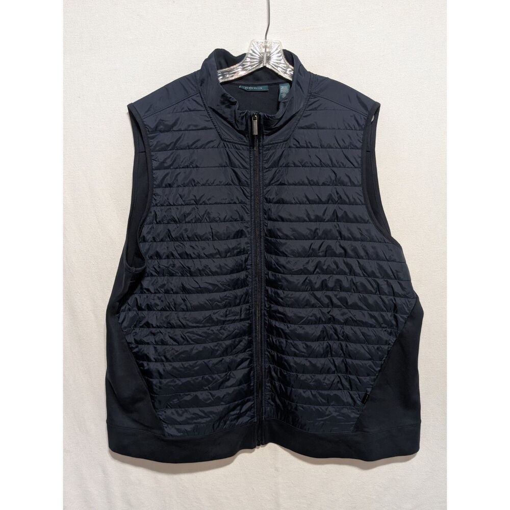 Perry Ellis Quilted Vest Navy Blue Full Zip Men's Size 2XL/XXL